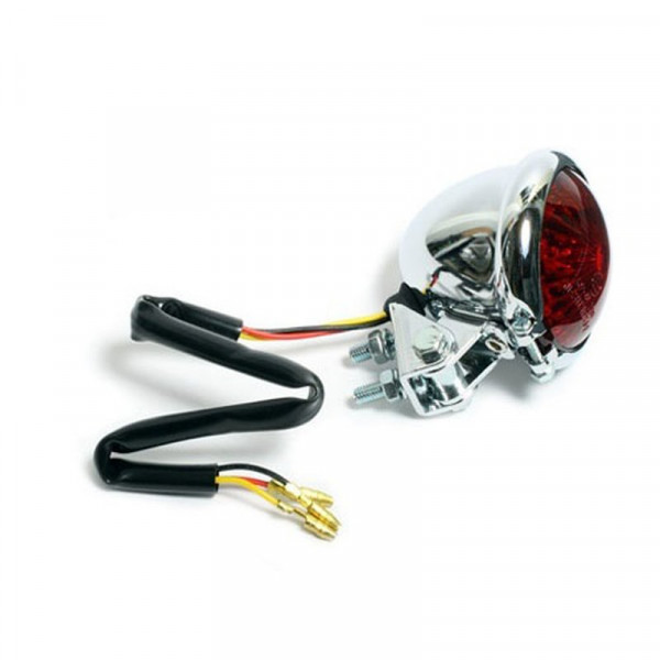 Bates Style-Rücklicht LED Chrom / rotes Glas
