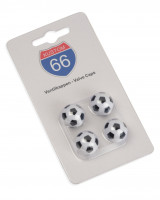 4er Set Ventilkappen Fussball in schwarz weiss