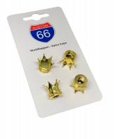 4er Set Ventilkappen Krone in gold für Auto und Motorrad