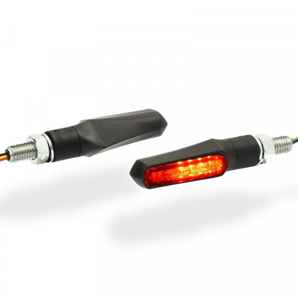 LED-Blinker mit Rück-Bremslicht-Kombination Schwarz