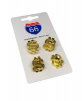 4er Set Ventilkappen in gold