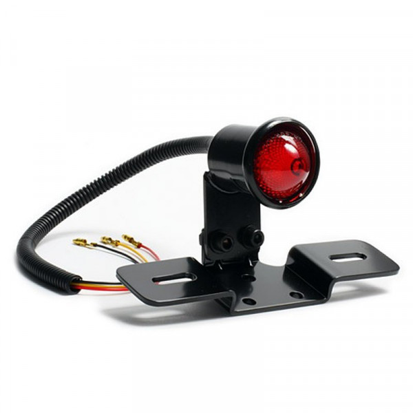 Klassik-Rücklicht LED Metall Schwarz mit Kennzeichenhalter