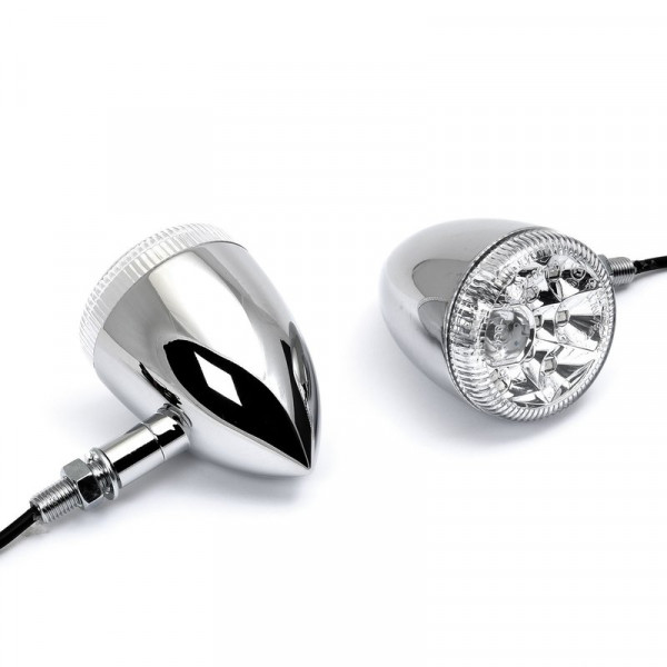 LED-Rücklicht-Blinker-Kombination Chrom