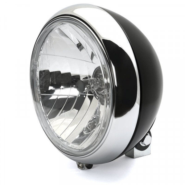 7 Scheinwerfer 88er Style Klarglas schwarz chrom