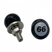 Kennzeichenschrauben - 2er Set 66 Ball schwarz und rund