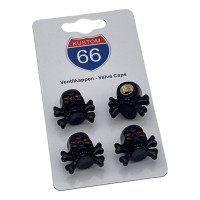4er Set Totenkopf schwarz mit Knochen